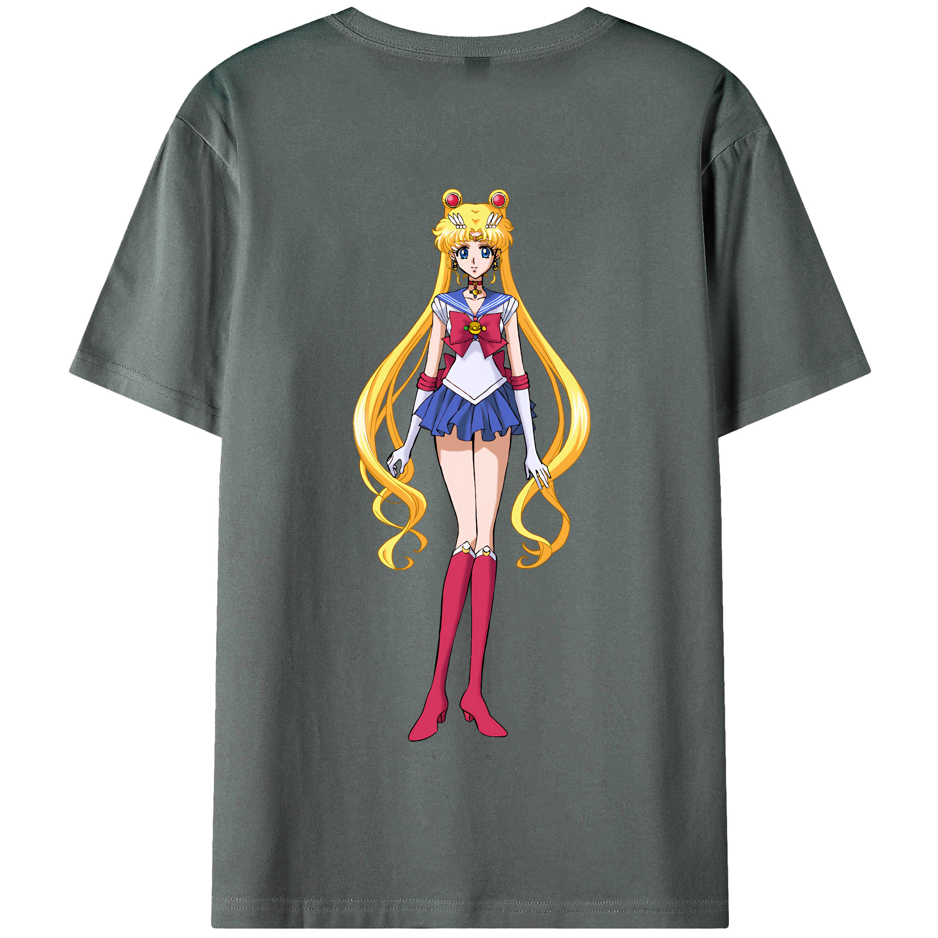 （画像用） 美少女戦士セーラームーン 月野 うさぎ つきの うさぎ Sailor Moon Tsukino Usagi 綿100％半袖Tシャツ（背面プリント）